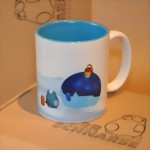 sch�ne weihnachtsbechertasse, bl�ulich