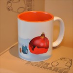sch�ne weihnachtsbechertasse, rotorange
