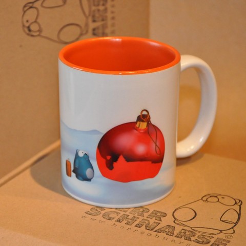 sch�ne weihnachtsbechertasse, rotorange